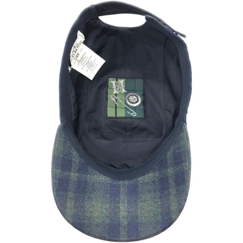 12169 Hermes Casket Nevata Punk Corrige Wool Check Cap Hat