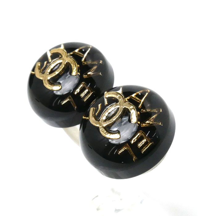 Chanel GP Coco Mark Logo Resin Earrings 51g Ladies Preowned