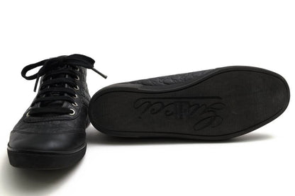Gucci Shoes Sneakers Shoes High Cut Ladies Women Leather Genuine Black 391499