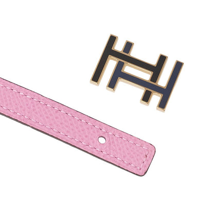 Hermes H O Carre Vosuift X Vaux Epson Belt Pink (gold Hardware) Belt Earring