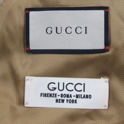  Gucci 23AW 753089 100% Camel Hair City Label Logo Buttons Single Chester Coat