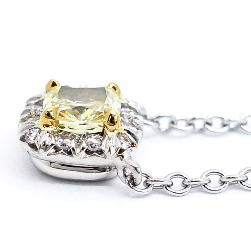Tiffany & Co Pt950 18K Yellow Gold Soleste Yellow Diamond Necklace