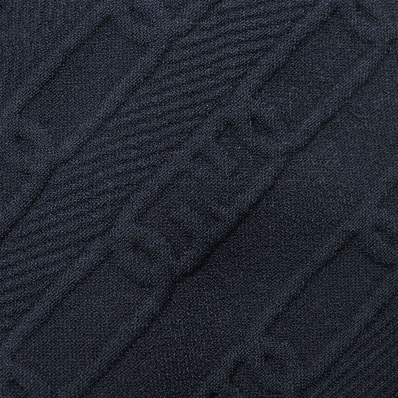 Fendi 2022 Fzx831 FF Logo Crewneck Cropped Long Sleeve Knit Navy 40 Made In