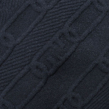 Fendi 2022 Fzx831 FF Logo Crewneck Cropped Long Sleeve Knit Navy 40 Made In