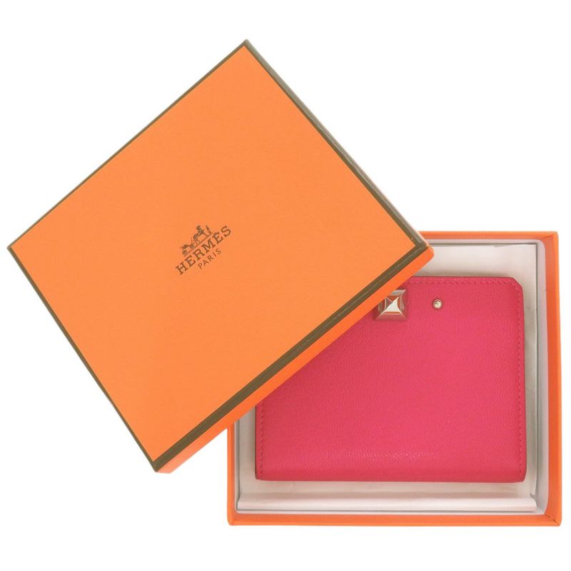Hermes Medor Chevre Chamkila Rose Extreme Card Holder