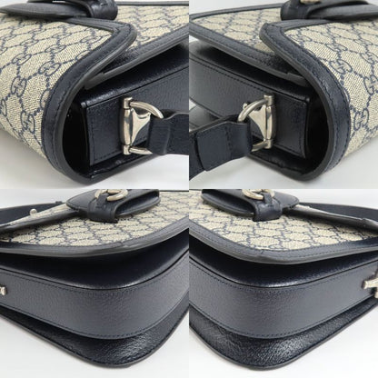 Gucci Horsebit 1955 Medium 602204 Shoulder Bag Navy - GG Supreme