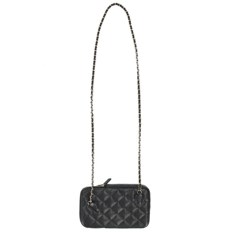 Chanel Ap4434 Caviar Skin Chain Shoulder Phone Pouch Ladies