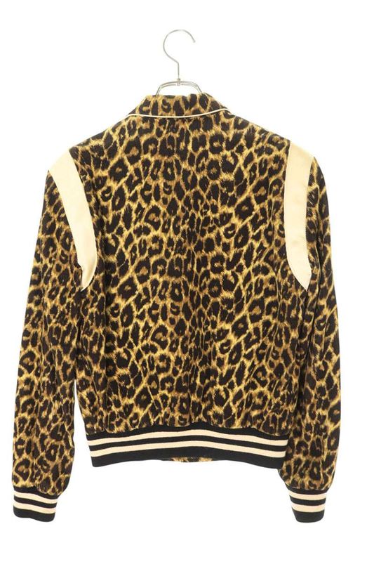 Celine 2v191223d Leopard Corduroy Teddy Blouson Men's 44