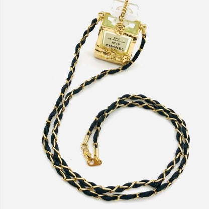 Chanel Perfume Necklace Ribbon Gold