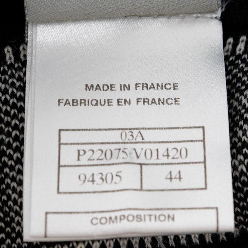 Chanel Sport Line Side Logo 03A P22075v01420 Wool Black Women's Cardigan