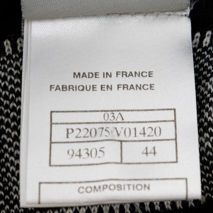 Chanel Sport Line Side Logo 03A P22075v01420 Wool Black Women's Cardigan