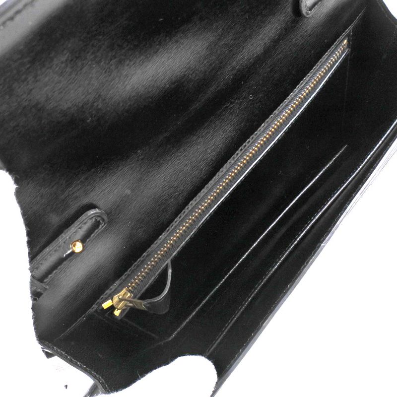 Hermes 2WAY Clutch Tassel Calf Black 0O Ladies Shoulder Bag