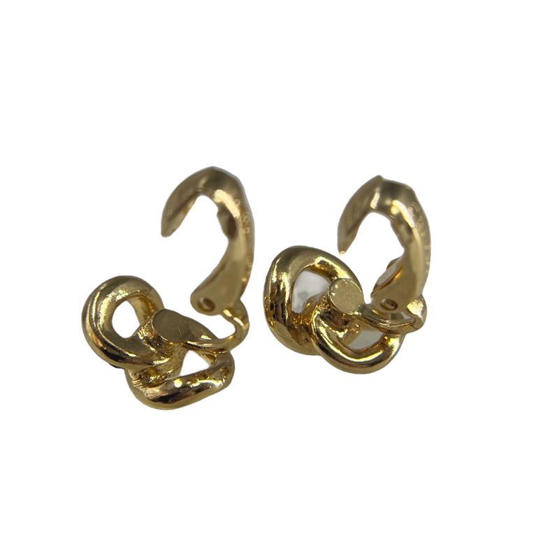 Christian DIOR Earrings Gold Plated Rhinestone Gold