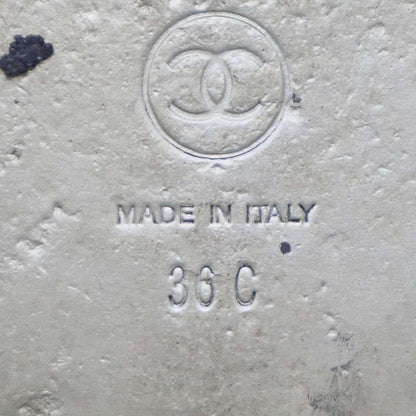 Chanel Footbed Coco Mark Sandals 0 G35927 Silver Grayish 36c