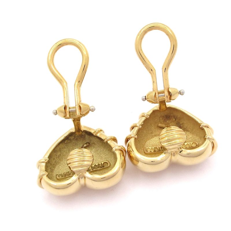 Tiffany & Co Earrings Hearts & Arrows 18K Yellow Gold
