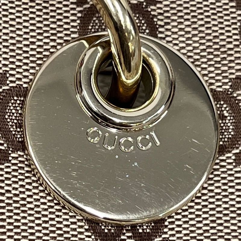 Gucci Shoulder Tote Bag GG Pattern Brown Canvas Leather 64ka689