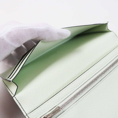 Hermes Bearn Souffle Verso Blue Prus/vert Fizz Silver Hardware Vaux Epson Long