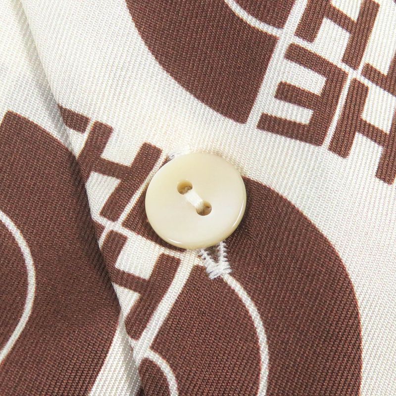 Gucci THE North FACE The North Face 654766 100% Silk Full Logo Open Collar