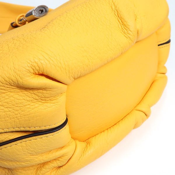 Celine Shoulder Bag 162863 Leather 1028 Yellow Cadena Celine