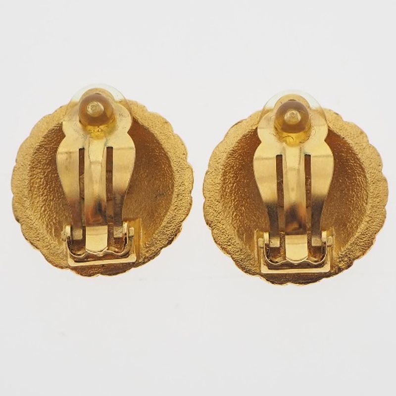 Chanel Coco Mark Vintage Gold Plated 97P Ladies 14.6g Earrings