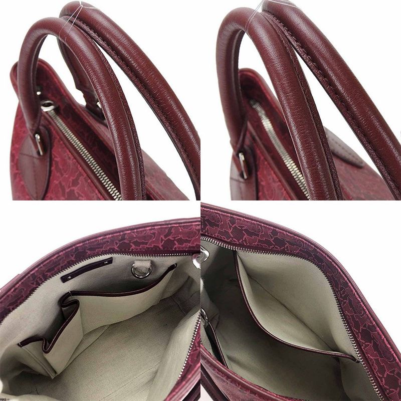 Celine Handbag PVC Leather Bordeaux Pink Horse-drawn Carriage For Everyday Use