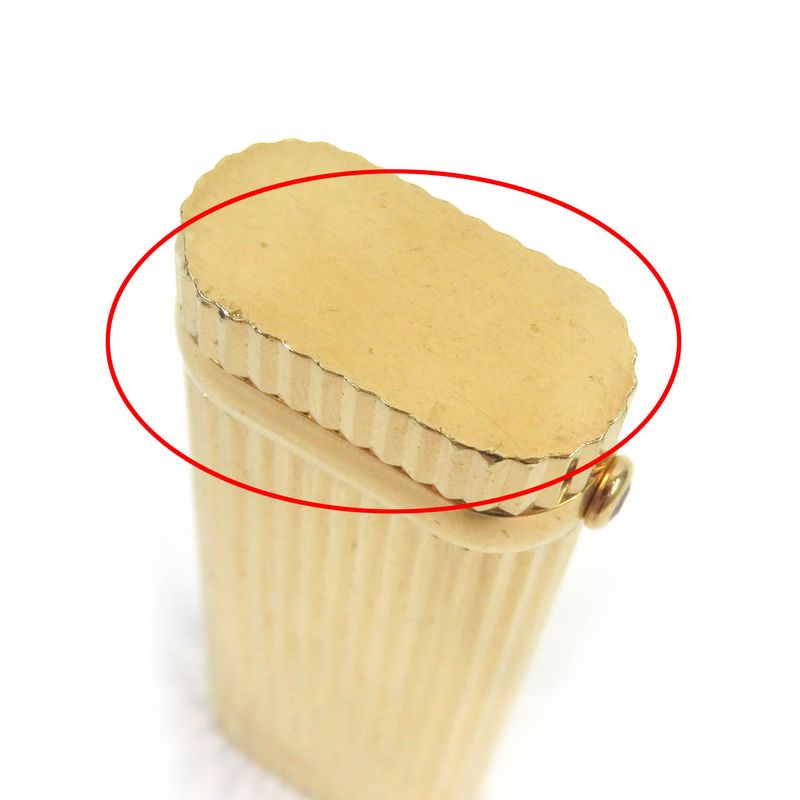 Cartier Stripe Pattern 1P Ruby New Shape Oval Roller Type Gas
