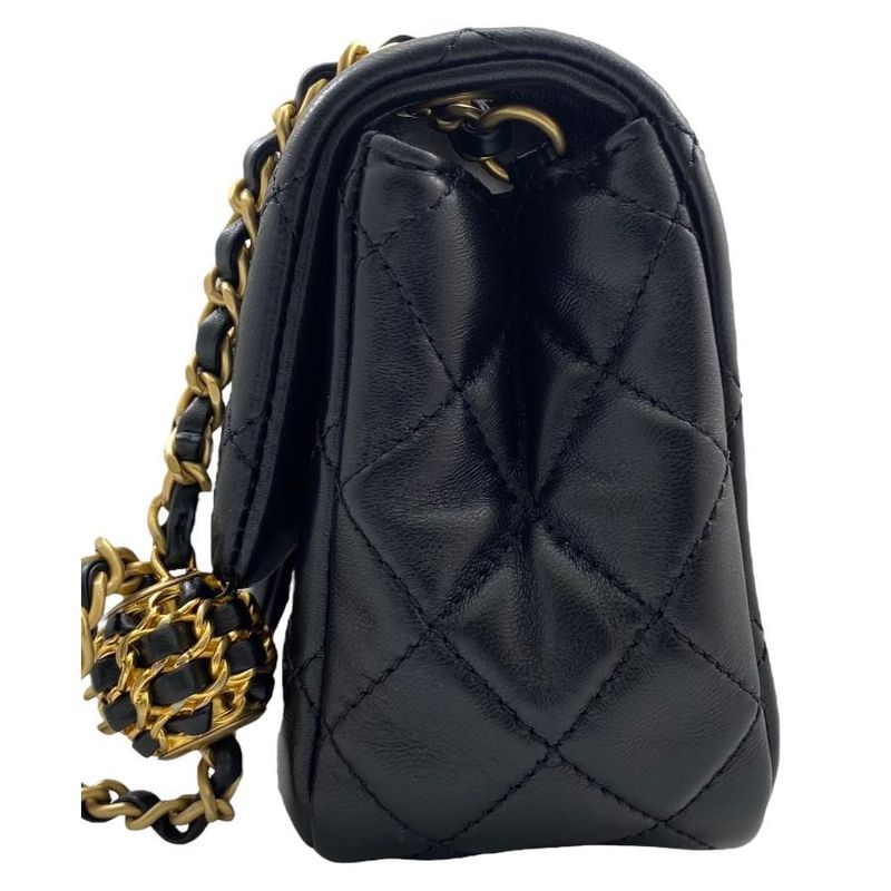 Chanel Shoulder Bag Mini Flap Bag Coco Ball Pearl Crush Chain Shoulder Storage