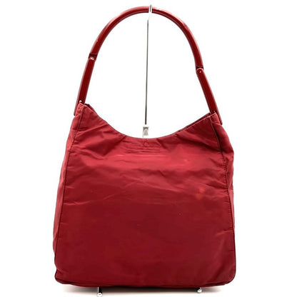 Prada Tote Handbag One Shoulder Plastic Handle Nylon Red Vintage Ladies Men