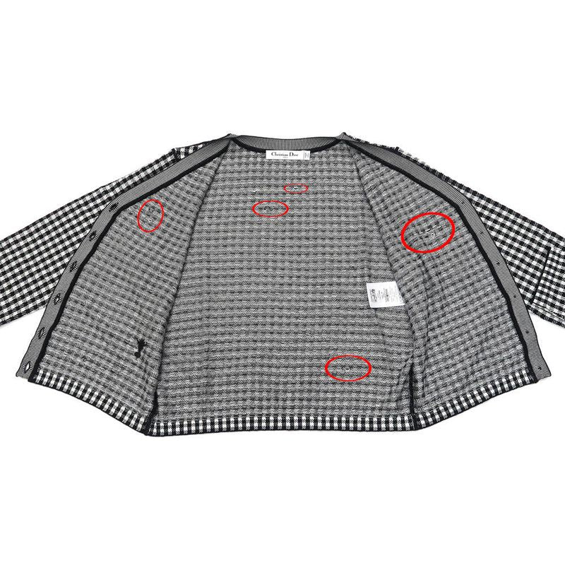 Dior Ensemble Knit Plaid Bi-40 BK WH 344w01am135 Women's Apparel