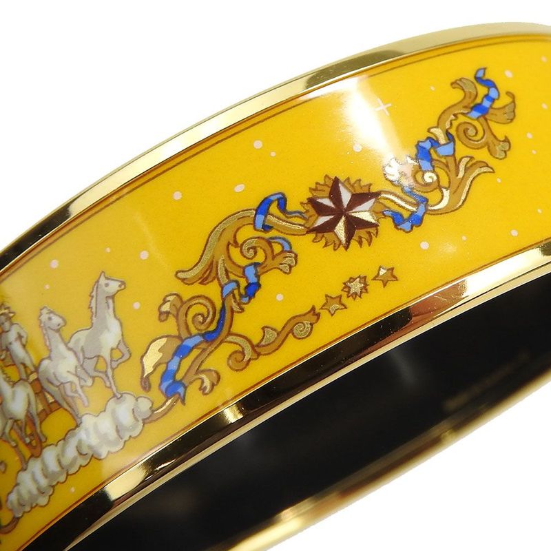 Hermes Emile Bangle Bracelet Accessory Jewelry Small Item Cloisonne Plated GP