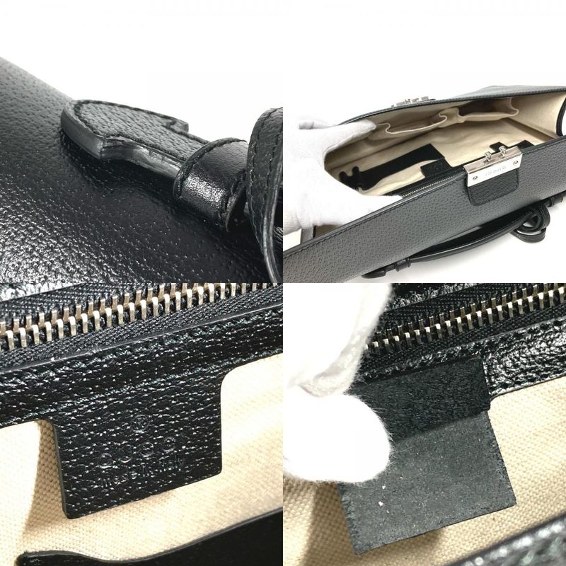 Gucci Handbag Logo 295256 Leather Black