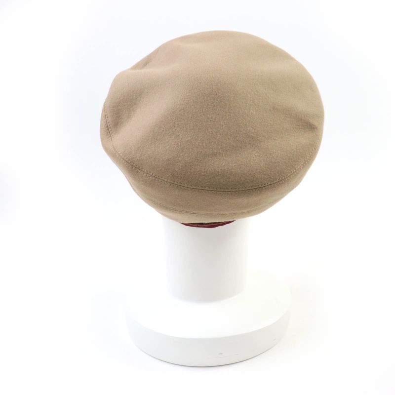 Hermes Santoleno 100% Cashmere Silver Hardware Serie Hardware Beret Brown 58