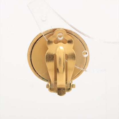 Chanel Logo Earring (one Side Only) 94A GP Gold And Black Made In France