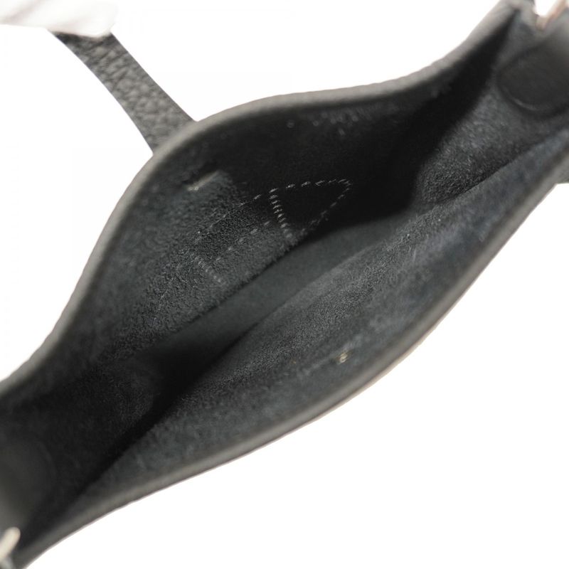 Hermes Shoulder Bag Evelyn TPM Taurillon Cles Mance Black Silver Hardware K
