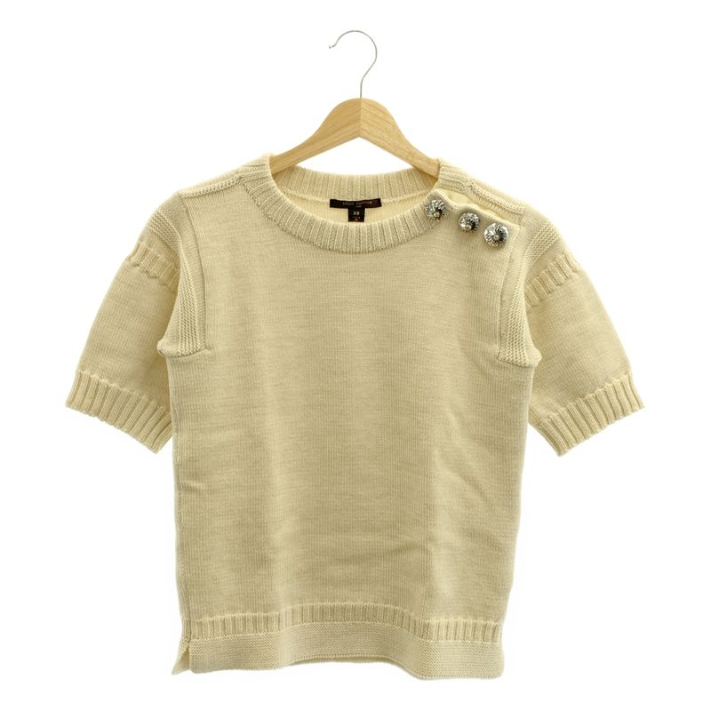 Louis Vuitton - Slit Summer Knit Sweater With Bijoux Embellishment - XS - Ivory