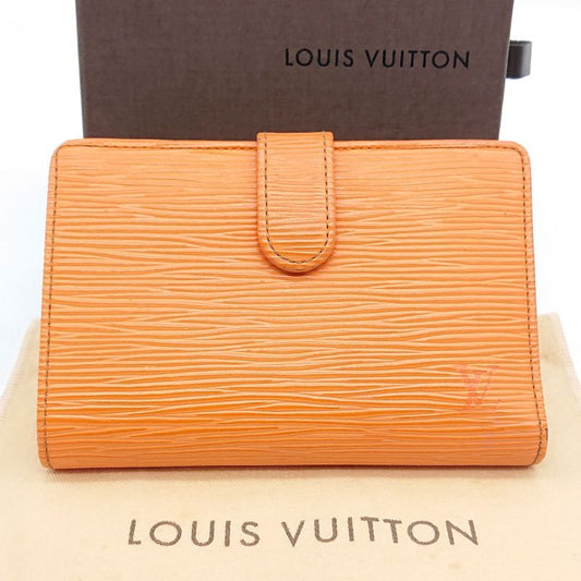 Louis Vuitton Epi Portefeuille Viennois Foldable Wallet Clasp Orange Box