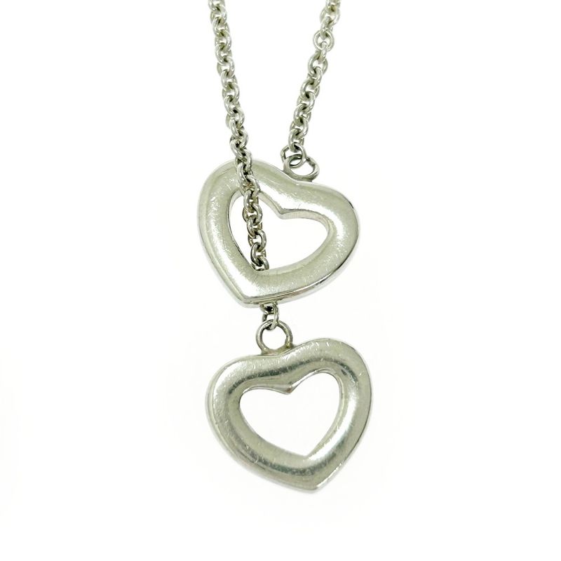 Tiffany & Co Silver Heart Link Lariat Necklace 9.0g 925 Engraved 408052 Necklace