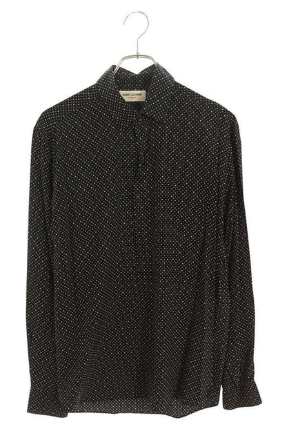 Saint Laurent Paris 646850 Y2e62 Silk Dot Long Sleeve Shirt Men's 37