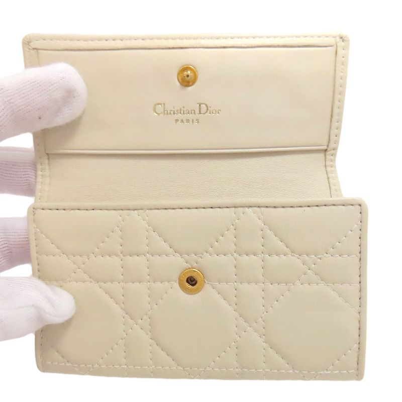 Christian DIOR Cannage Key Case Calf Women