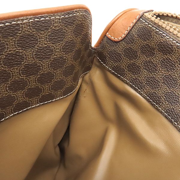 Celine Handbag Macadam Tote PVC Leather Brown Gold Hardware Total Triomphe Logo