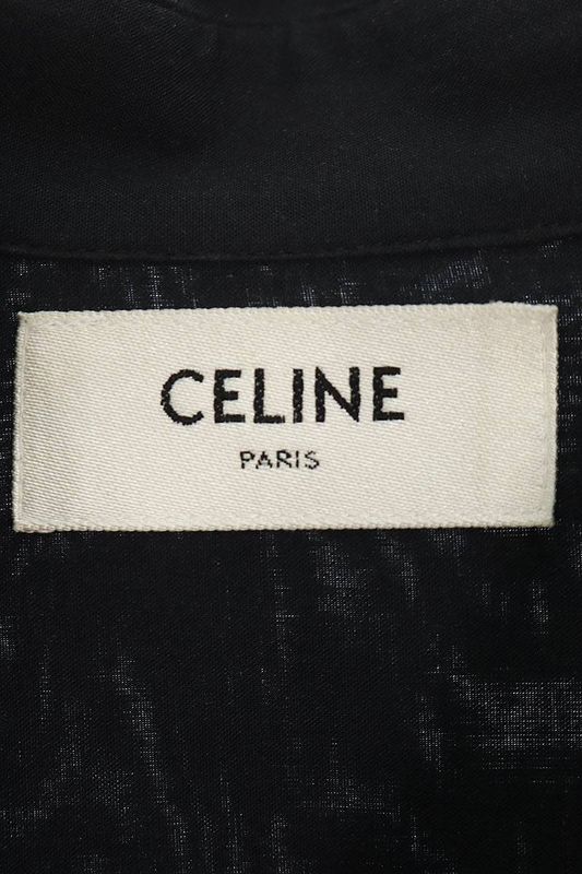 Celine 22SS 2c724106q Sequin Embellished Palm Tree Short Sleeve Shirt Men's 37