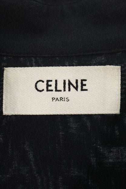 Celine 22SS 2c724106q Sequin Embellished Palm Tree Short Sleeve Shirt Men's 37