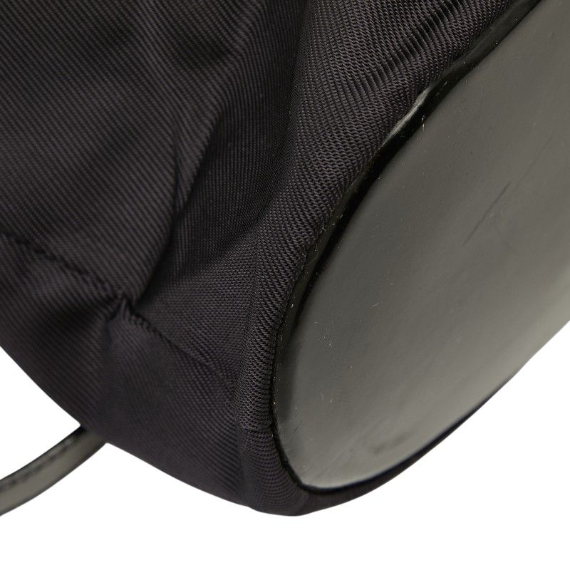 Gucci Bamboo Handbag Shoulder Bag 2WAY 003 2854 Black Nylon Leather Women's