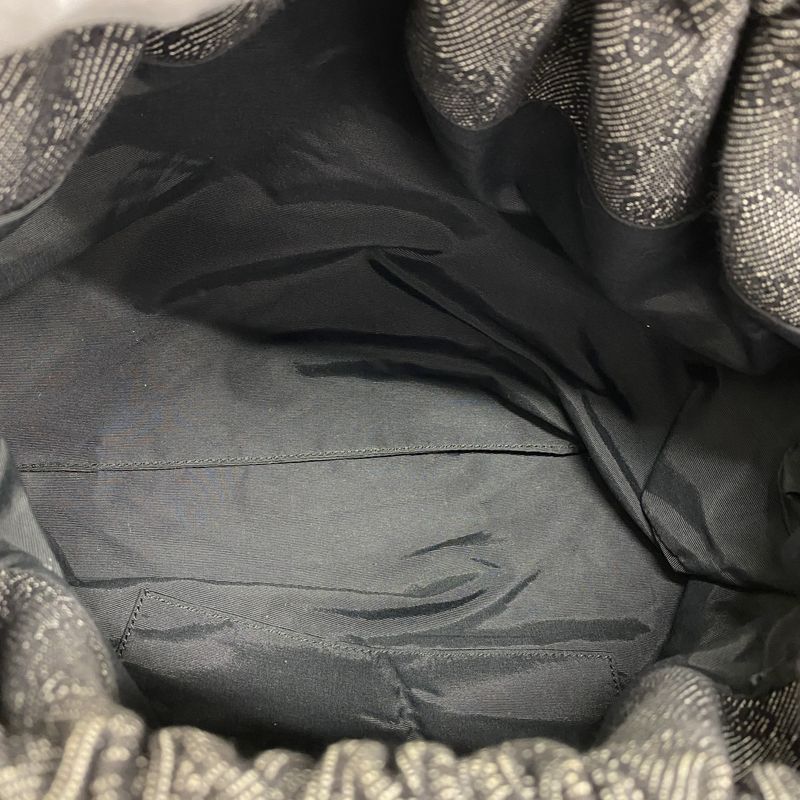 Gucci Handbag Bamboo 92708 Denim Black Gold Hardware Women