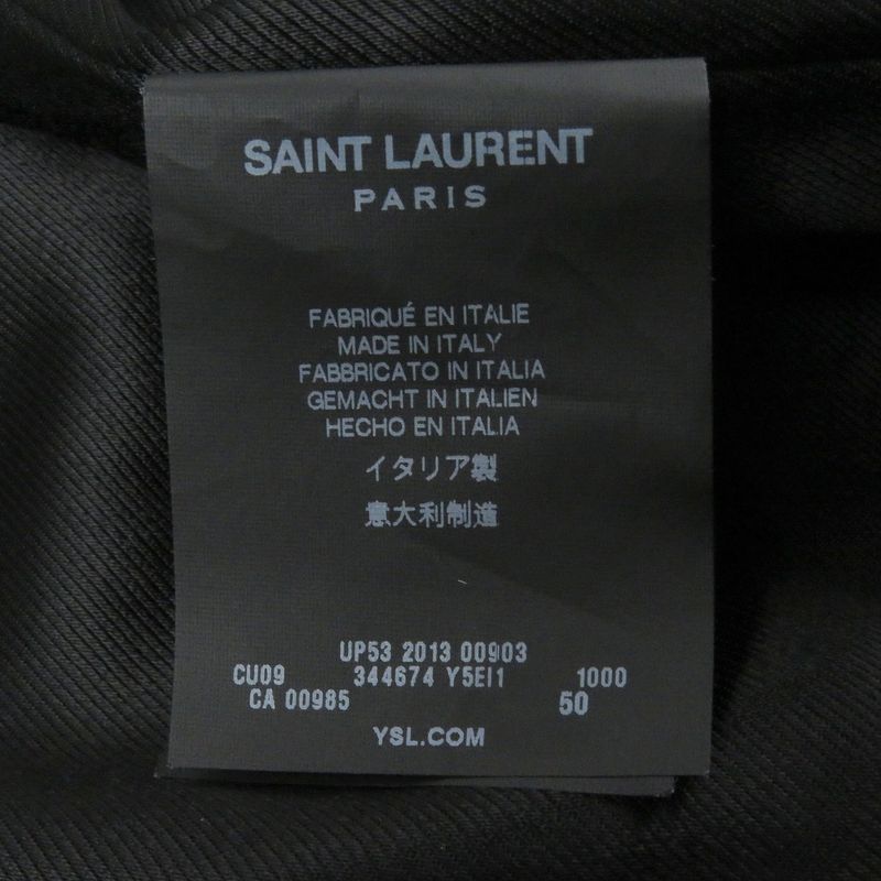 Saint Laurent Paris 344674 Eddie Period Suede Leather Jacket Blouson Black 50