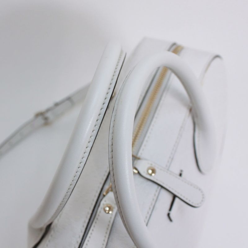 Gucci Bright Diamante 2way Leather White Handbag Gold 354332-001998