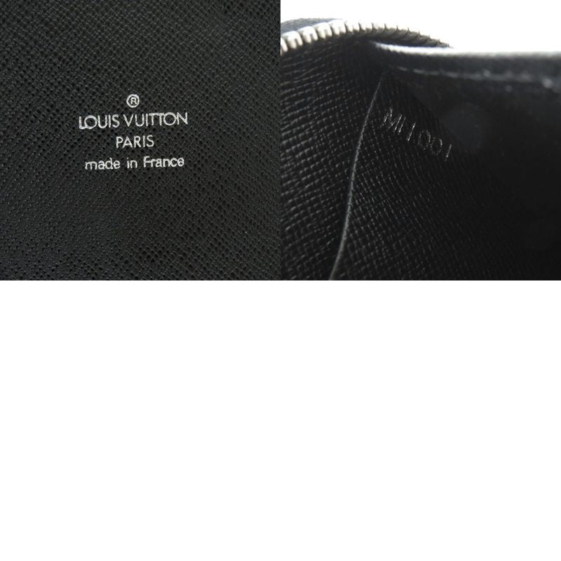 Louis Vuitton Organizer Athol Taiga M30652 Taiga Leather Black Long Wallet