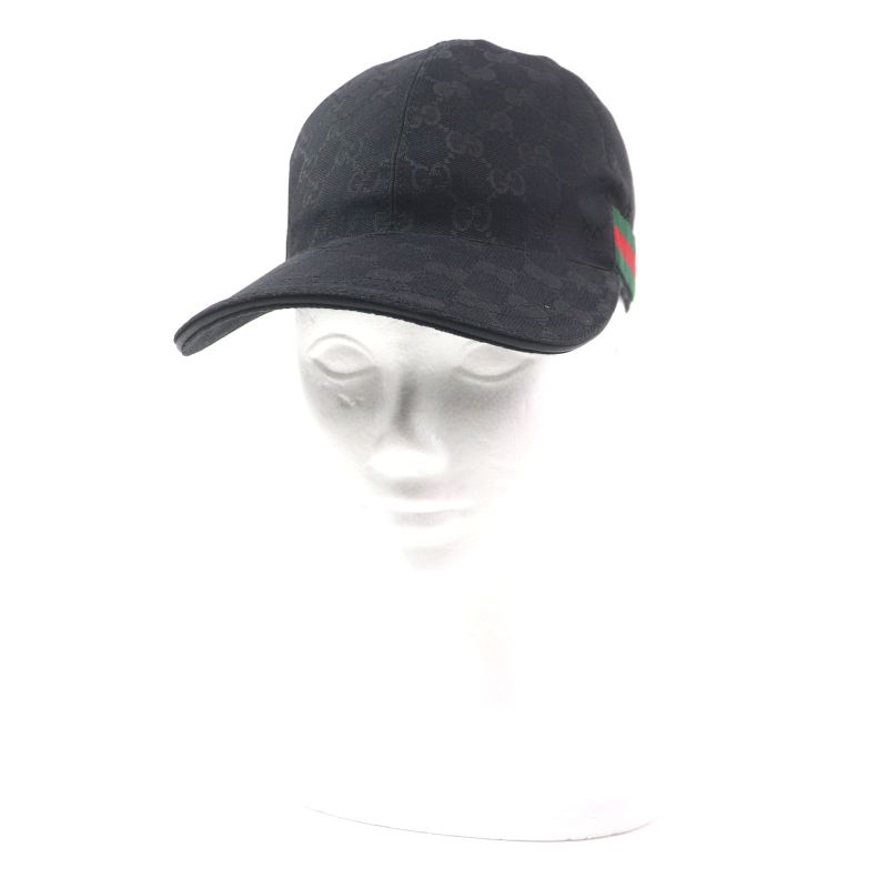 Gucci 200035 Webline Sherry Line Polyester Cotton GG Canvas Leather Use Cap