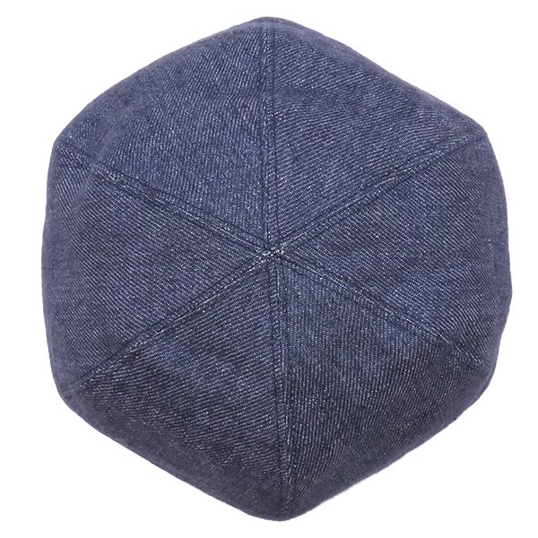 Hermes Beret Gabriel Hemp Indigo #57 Silver Hardware Never Used Blue Navy Blue