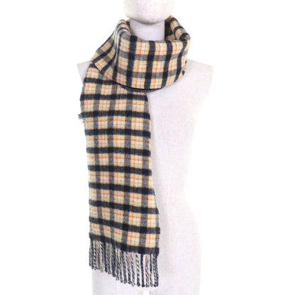 Gucci 597527) Wool 100 Checked GG Pattern Reversible Scarf Scarf With Fringe